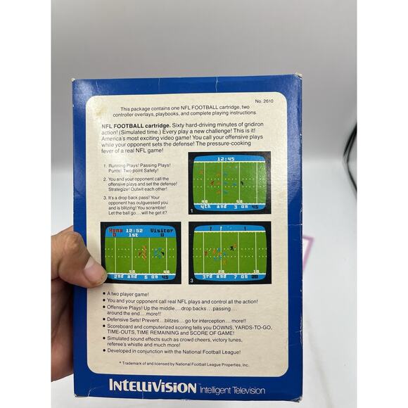 NFL Football Intellivision Game With Box Manual, And Overlays Mattel - Picture 3 of 6
